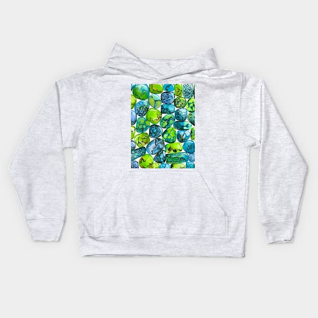 Turquoise pattern Kids Hoodie by katerinamk